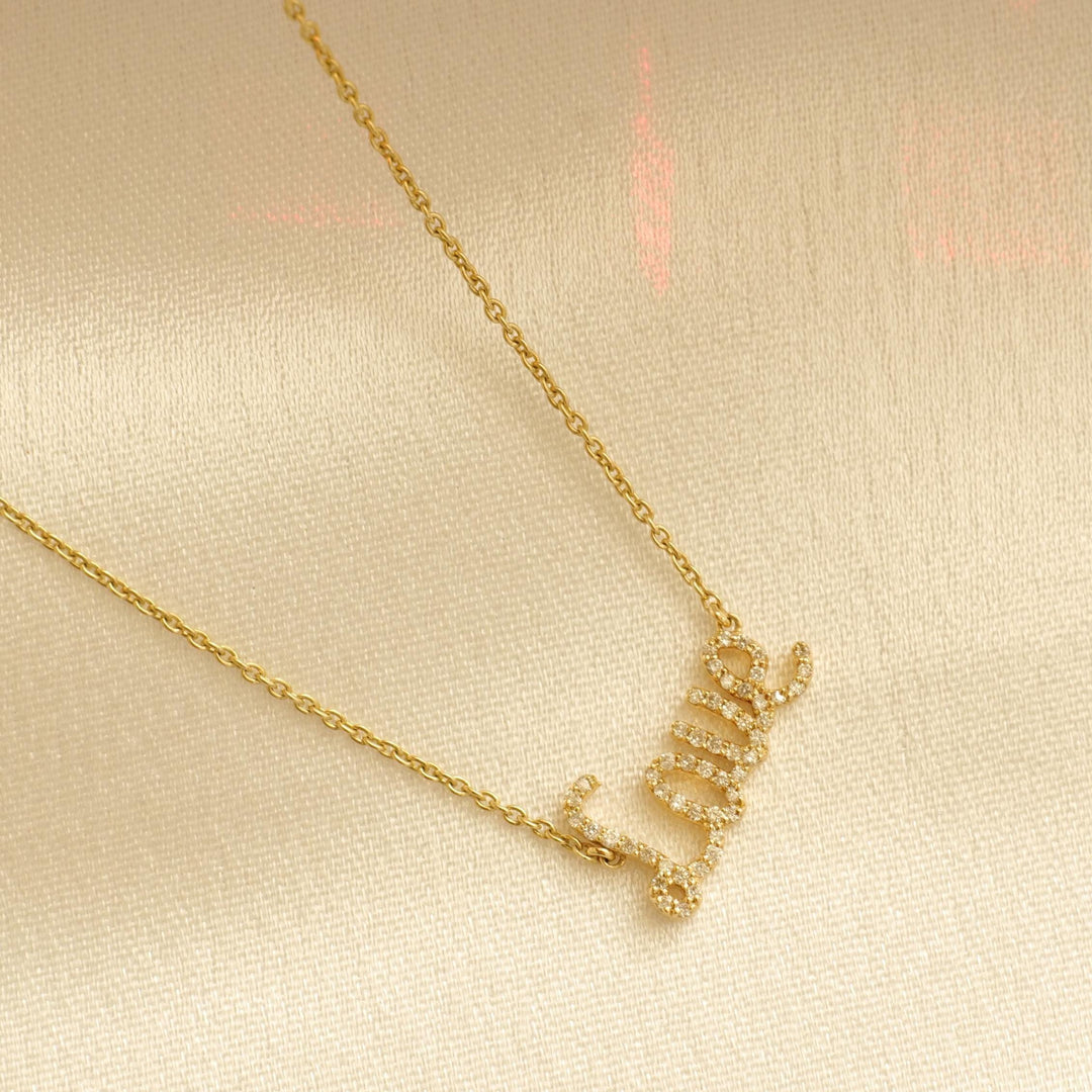 Love Diamond Bracelet, 14k Solid Gold, Natural Diamonds, Minimalist Custom Jewelry, Personalized 4 Letter Charm, Minimalistic Stacking Chain