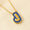 Load image into Gallery viewer, Personalized Initial Enamel Pendant Necklace, 14k Solid Gold, Natural Diamonds, Bubble Minimalist Letter, Custom Everyday Jewelry
