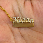 Load image into Gallery viewer, Personalized Nameplate Diamond Pendant Necklace, 14k Solid Gold, Natural Diamonds, Custom Name Stacking Jewelry, Minimalist Letter Necklace,
