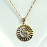 Load image into Gallery viewer, Personalized Initial Medallion Diamond Necklace, 14k Solid Gold, Natural Diamonds, Custom Letter Jewelry, Minimalist Sunburst Necklace
