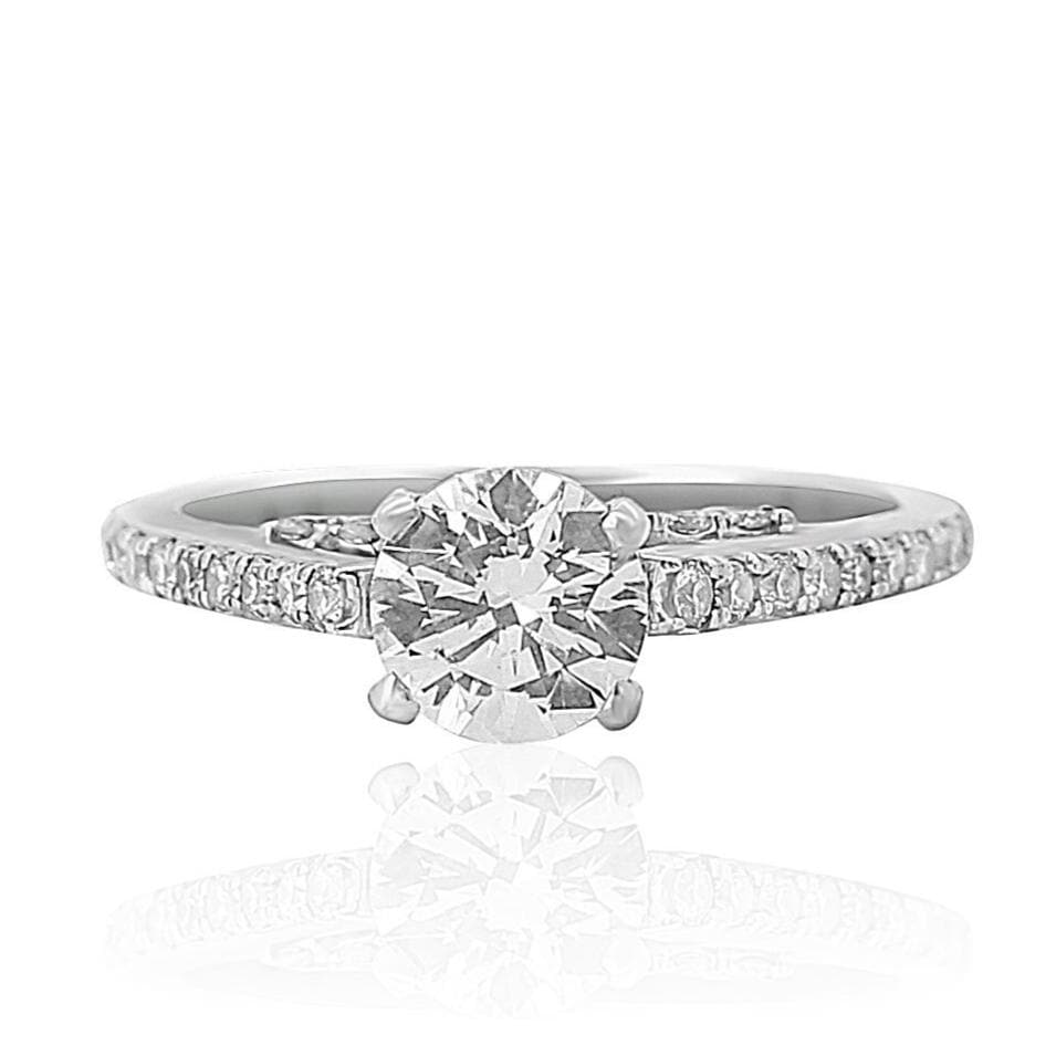 Round Solitaire Diamond Ring, 14K Solid Gold Engagement Ring, Natural Diamonds, Gift For Her