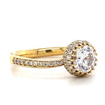 Load image into Gallery viewer, Solitaire Diamond Engagement Ring, 14k Solid Gold, Natural Diamonds Cluster Ring, , Promise Ring Gift For Her
