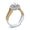Load image into Gallery viewer, Halo Solitaire Ring, Engagement Diamond Ring, 14k Solid Gold, Natural Diamonds, Triple Shank Band, Dual Tone, Gift For Her
