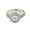 Load image into Gallery viewer, Halo Solitaire Ring, Engagement Diamond Ring, 14k Solid Gold, Natural Diamonds, Triple Shank Band, Dual Tone, Gift For Her
