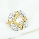 Load image into Gallery viewer, Yellow Sapphire Engagement Ring, Heart &amp; Pear Diamonds, Dual Tone Gemstone Ring, Natural Diamonds, 14k Solid Gold, Gift For Her
