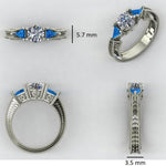 Load image into Gallery viewer, Solitaire Blue Sapphire Diamond Ring, Monica&#39;s Ring from F.R.I.E.N.D.S, 14K Solid Gold, Natural Diamonds, Gemstone Jewelry, Gift for her
