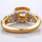 Load image into Gallery viewer, Cushion Halo Natural Diamond Bridal Pave Band Ring: 14k Solid Gold Two-Toned Engagement Jewellery, Certified Jewelry

