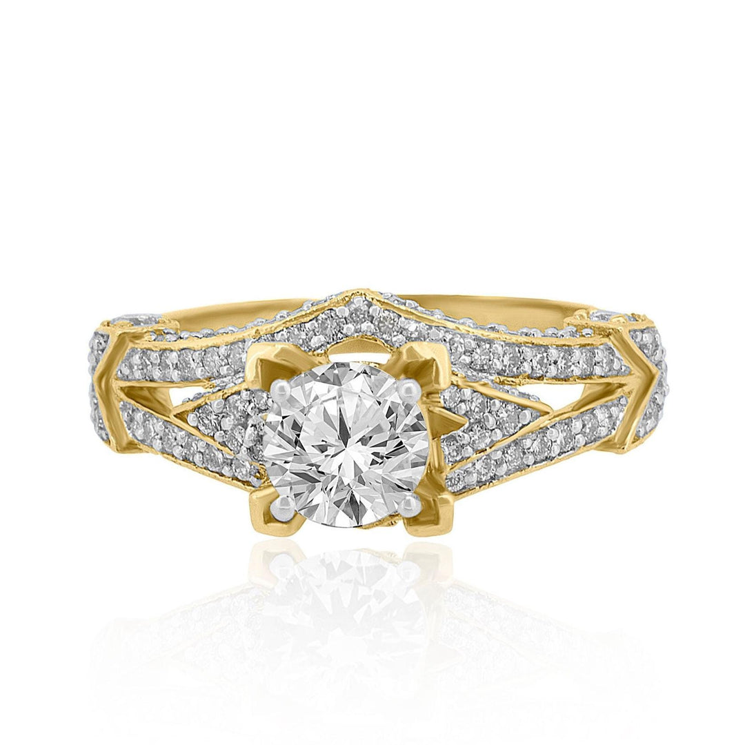 Round Solitaire Diamond Ring, Engagement Ring, 14k Solid Gold, Natural Diamonds, Wedding Bridal Jewelry, Gift For Her