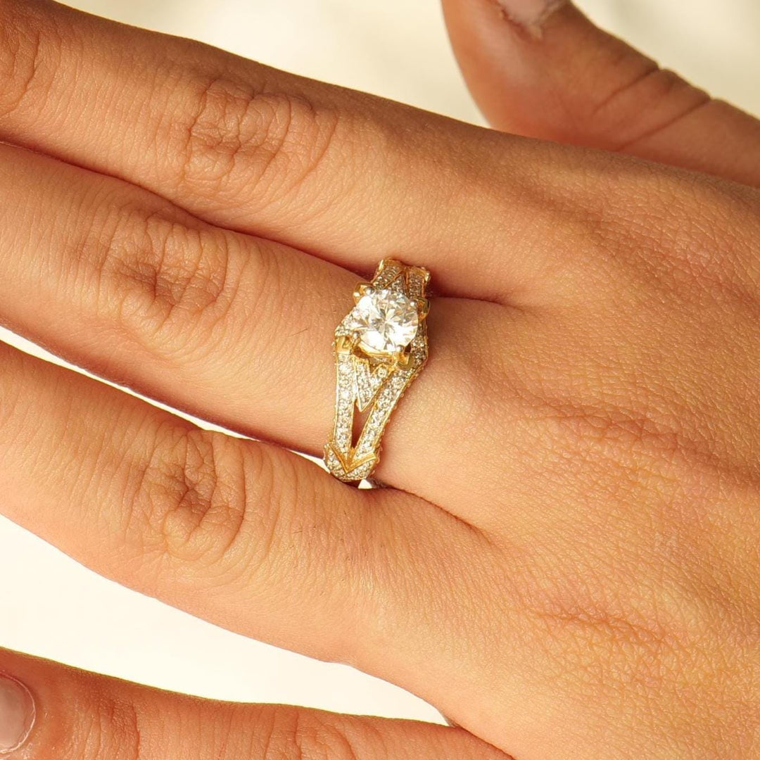 Round Solitaire Diamond Ring, Engagement Ring, 14k Solid Gold, Natural Diamonds, Wedding Bridal Jewelry, Gift For Her