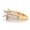 Load image into Gallery viewer, Solitaire Diamond Engagement Ring, Tessellation Effect, 14k Solid Gold, Natural Diamonds, Floral Ring, Dual Tone, Gift For Her
