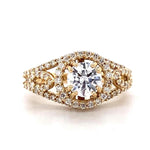 Load image into Gallery viewer, Round Solitaire Diamond Ring, 14k Solid Gold, Engagement Ring, Split Shank, Natural Diamonds, Wedding Bridal Jewelry, Gift For Her
