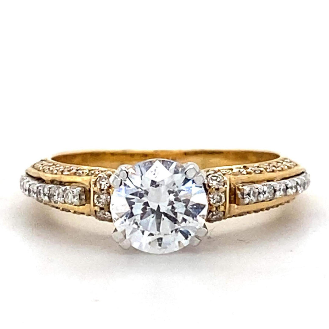 Round Solitaire Diamond Ring, Engagement Ring, 14k Solid Gold, Natural Diamonds, Wedding Bridal Jewelry, Gift For Her