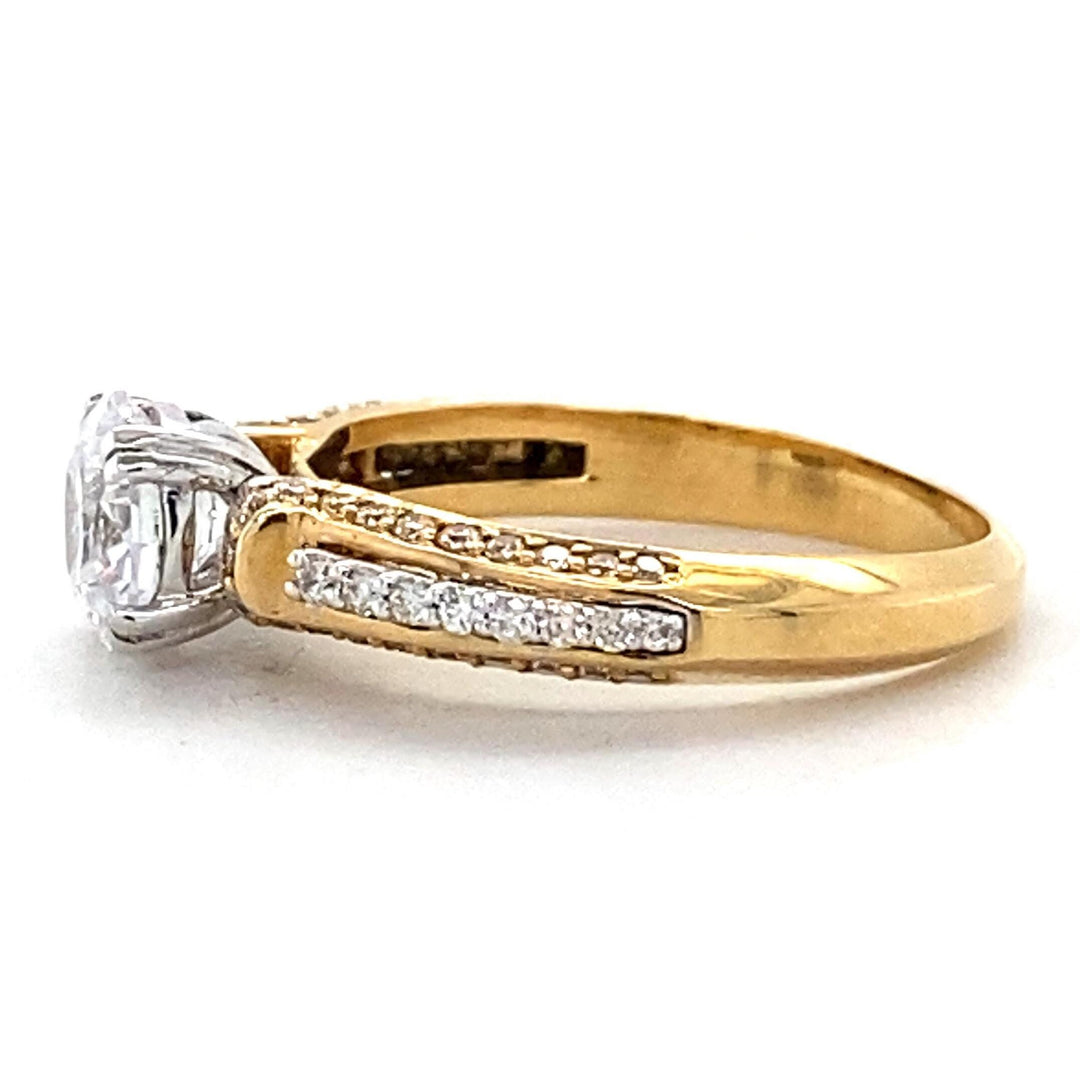 Round Solitaire Diamond Ring, Engagement Ring, 14k Solid Gold, Natural Diamonds, Wedding Bridal Jewelry, Gift For Her