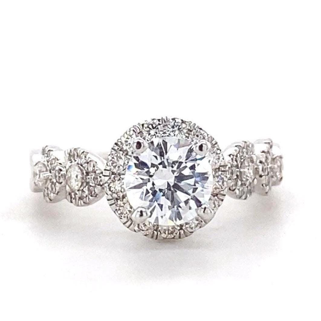 Round Solitaire Diamond Ring, 14k Solid Gold, Engagement Ring, Natural Diamonds, Bridal Wedding Jewelry, Gift For Her