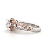 Load image into Gallery viewer, Round Solitaire Diamond Ring, 14K Solid Gold Engagement Ring, Dual Tone, Split Shank, Natural Diamonds, Gift For Her
