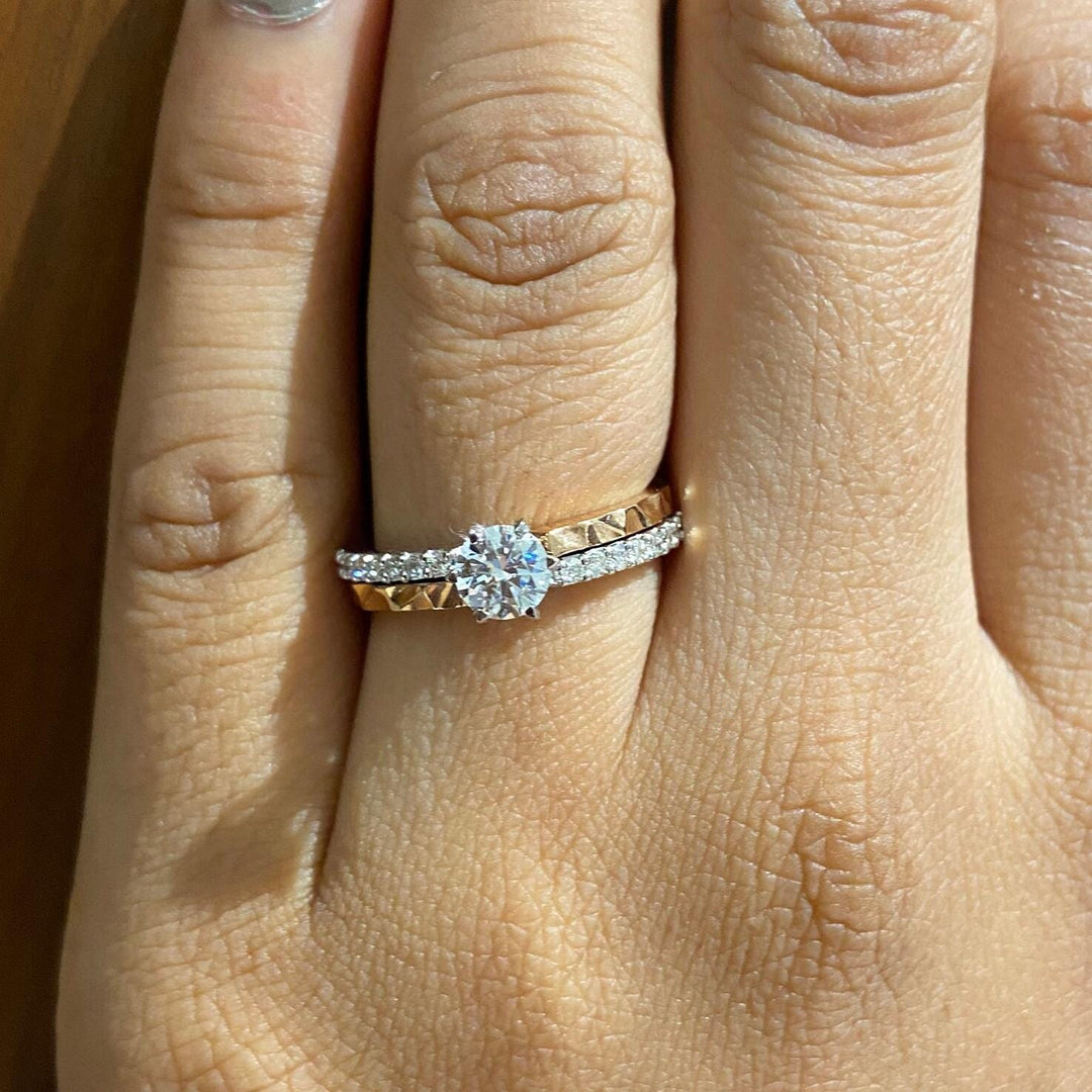 Round Solitaire Diamond Ring, Engagement Ring, 14k Solid Gold, Natural Diamonds, Bridal Jewelry, Gift For Her