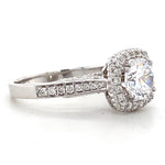 Load image into Gallery viewer, Round Solitaire Square Halo Diamond Ring, 14k Solid Gold, Engagement Ring, Natural Diamonds, Wedding Bridal Jewelry, Gift For Her
