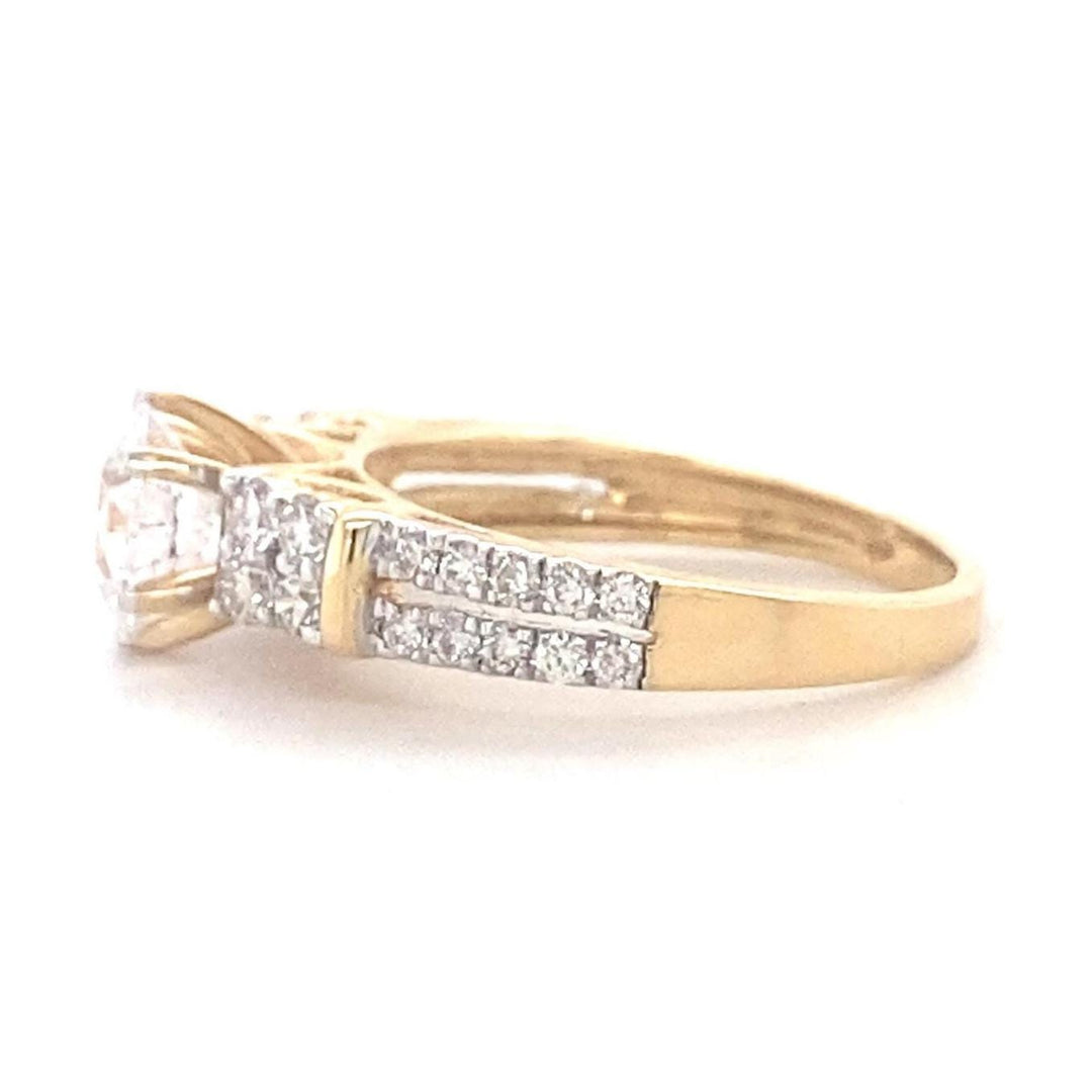 14k Solid Gold Engagement Ring, Solitaire Diamond Ring, Split Shank, Double band, Natural Diamonds, Wedding Bridal Jewelry, Gift for her