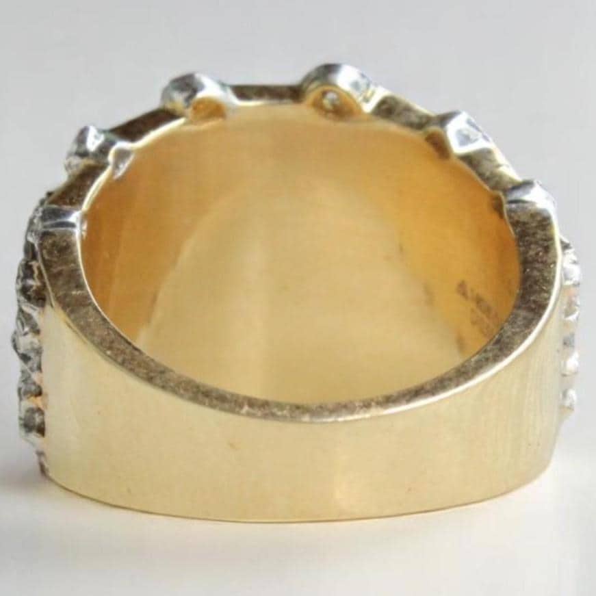 Wide Band Diamond Broad Ring, 14k Solid Gold, Natural Diamonds, Statement Cocktail Ring, Bridal Ring, Illusion Setting, Gift For Her