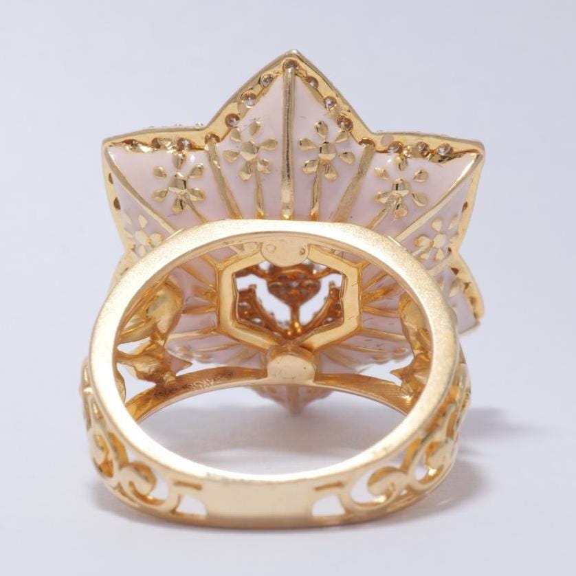 Flower Diamond Ring, 14k Solid Gold, Natural Diamonds, Cocktail Floral Halo Ring, Statement Ring, Bridal Jewelry, Gift For Her