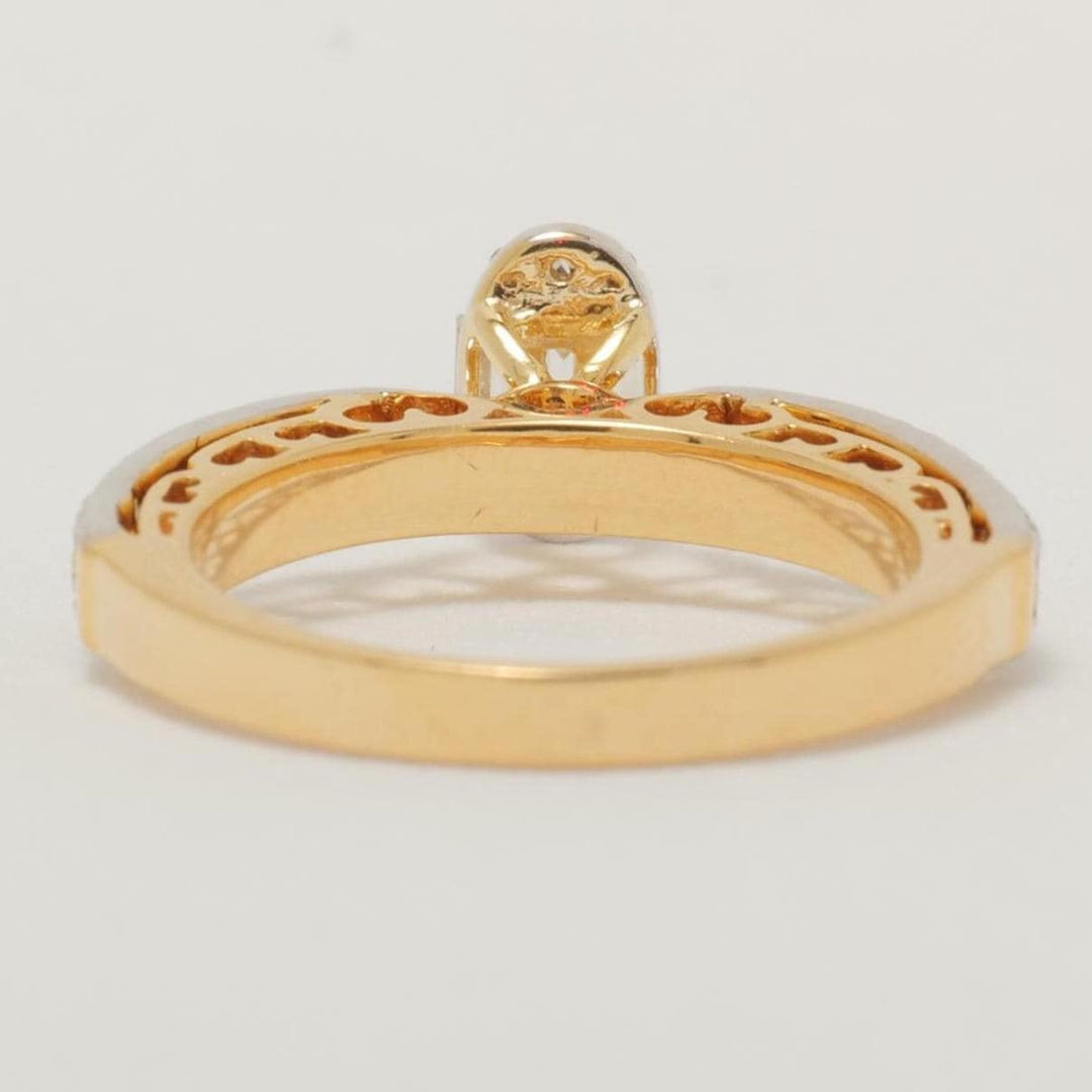 Oval Cluster Baguette Diamond Ring, Baguette & Round Natural Diamonds, 14k Solid Gold, Illusion Setting  Stacking Wedding Band, Gift For Her