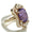 Load image into Gallery viewer, Oval Amethyst Diamond Halo Ring, 14k Solid Gold, Natural Diamonds, Statement Cocktail Ring, Faceted Gemstone Ring, Gift For Her
