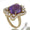 Load image into Gallery viewer, Oval Amethyst Diamond Halo Ring, 14k Solid Gold, Natural Diamonds, Statement Cocktail Ring, Faceted Gemstone Ring, Gift For Her
