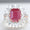 Load image into Gallery viewer, Emerald Cut Ruby Diamond Ring, 14k Solid Gold, Natural Diamonds, July Red Gemstone Halo Ring, Statement Birthstone Jewelry, Gift For Her
