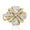 Load image into Gallery viewer, Mother of Pearl Diamond Cocktail Ring, 14k Solid Gold, Natural Diamonds, Floral Ribbon Bow Jewelry, Statement Ring, Gift For Her
