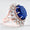 Load image into Gallery viewer, Blue Sapphire Oval Gemstone Diamond Ring, 14k Solid Gold, Cocktail  Blue Stone Ring, Natural Diamonds, Birthstone Rings, Gift for her

