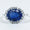 Load image into Gallery viewer, Oval Blue Sapphire Diamond Halo Ring, Round and Baguette Natural diamonds, 14k Solid Gold, Gemstone Ring, Engagement Ring, Gift For Her
