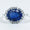 Load image into Gallery viewer, Oval Blue Sapphire Diamond Halo Ring, Round and Baguette Natural diamonds, 14k Solid Gold, Gemstone Ring, Engagement Ring, Gift For Her
