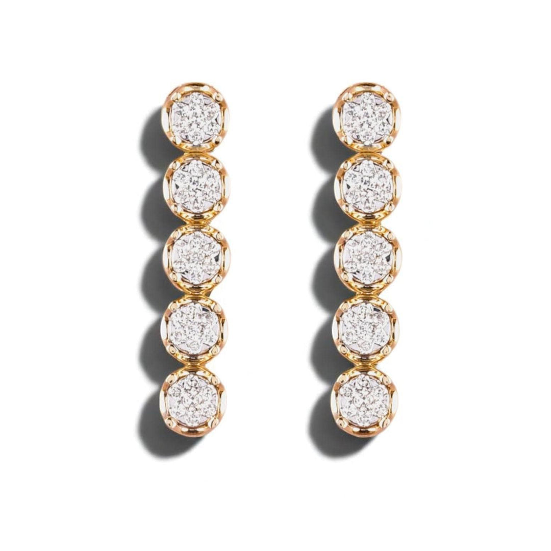 Round Diamond Tennis Necklace Earring Set, 14k Solid Gold, Natural Diamonds, Diamond String Necklace, Illusion Set Minimal Jewelry