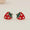 Load image into Gallery viewer, Strawberry Diamond Kids Studs, 14k Solid Gold, Natural Diamond, Enamel Fruit Earrings, Everyday Jewelry, Gift for toddlers, girls and kids
