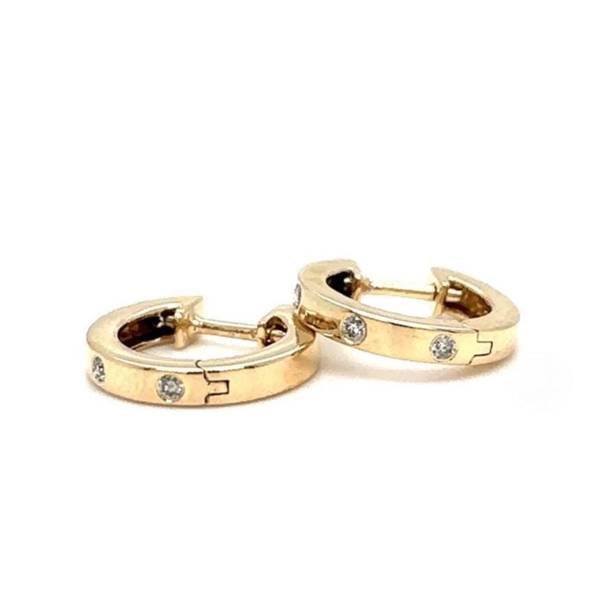 Diamond Huggie Kids Earrings, 14k Solid Gold, Natural Diamonds, Kids jewelry,  Minimalist Everyday Hoops, Gift for toddlers, girls and kids