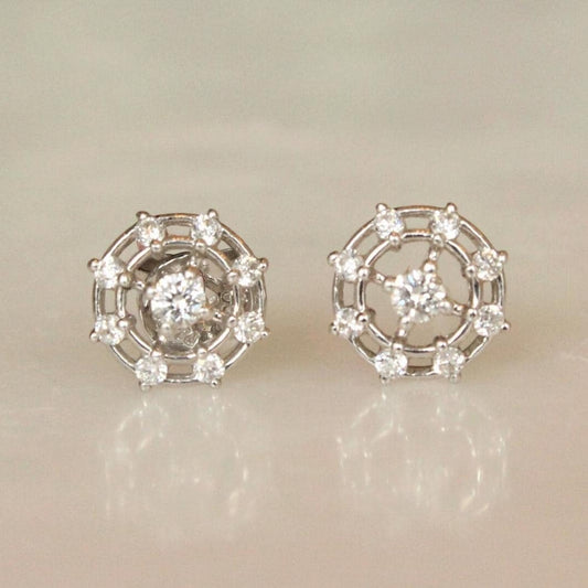 Kids Wheel Diamond Stud Earrings, 18k Solid Gold, Natural Diamonds, Kids Jewelry, Gift for toddlers, girls, and kids Gift For Her