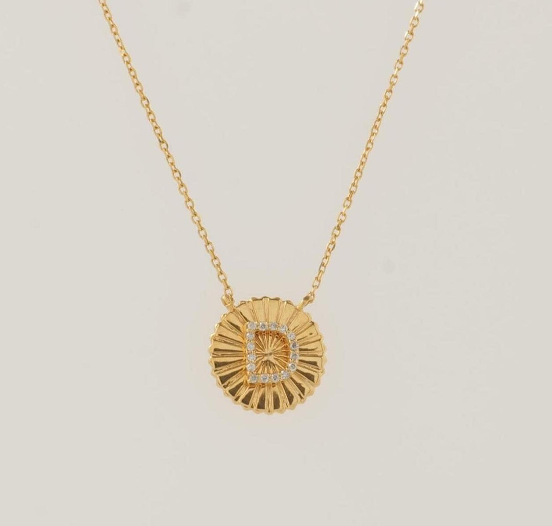 Personalized Medallion Initial Diamond Necklace, 14k Solid Gold, Natural Diamonds, Minimalist Custom Jewelry, Stacking Letter Charm Necklace