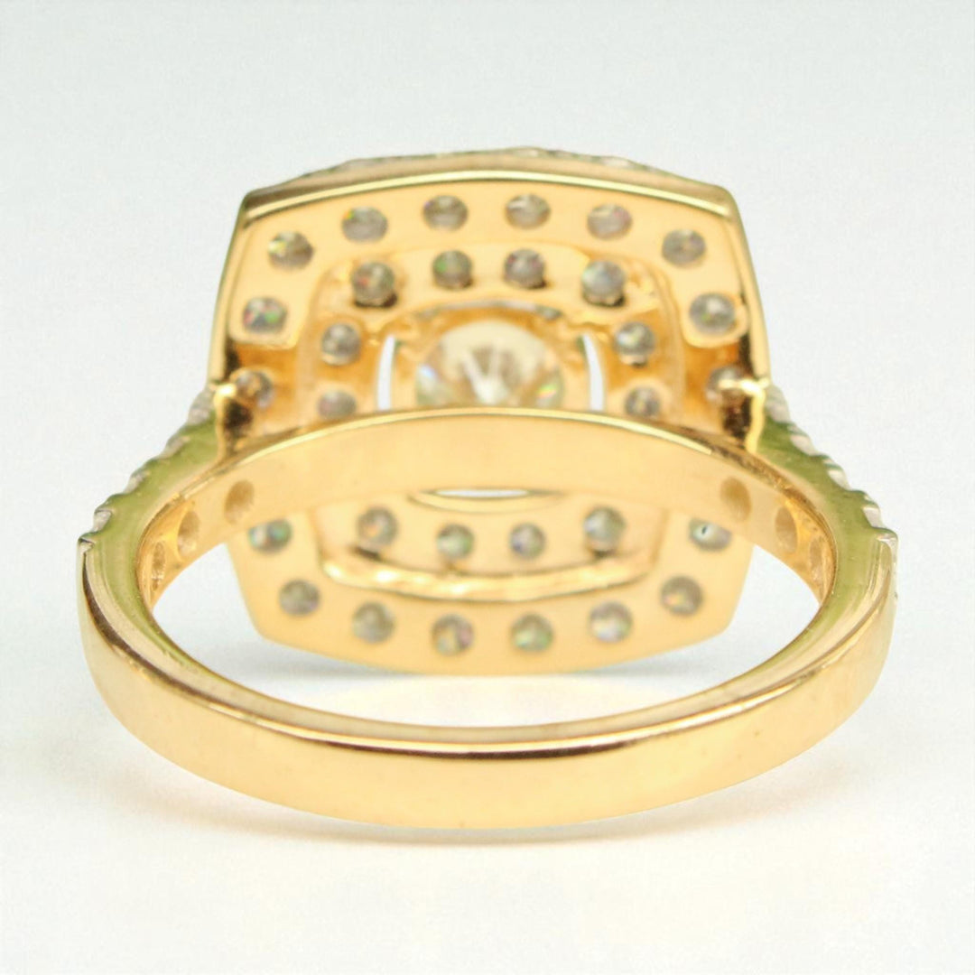 Solitaire Square Diamond Ring, 14k Solid Gold, Illusion Setting, Wedding Engagement Ring, Natural Diamonds, Gift For Her