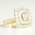 Load image into Gallery viewer, Solitaire Square Diamond Ring, 14k Solid Gold, Illusion Setting, Wedding Engagement Ring, Natural Diamonds, Gift For Her
