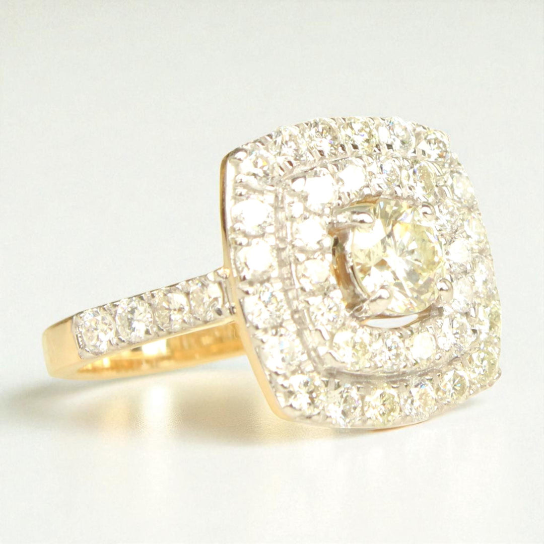 Solitaire Square Diamond Ring, 14k Solid Gold, Illusion Setting, Wedding Engagement Ring, Natural Diamonds, Gift For Her