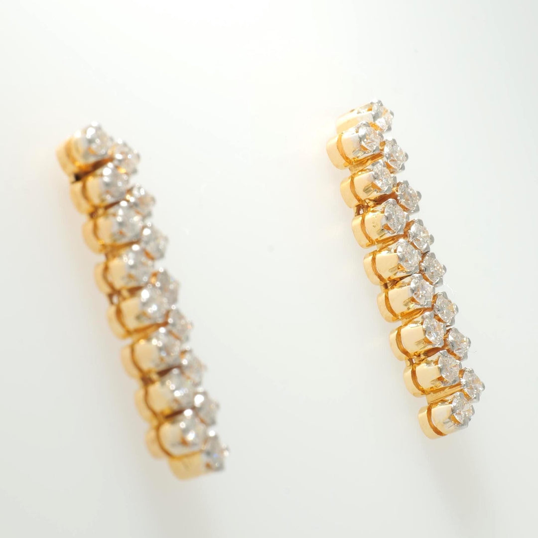 Bar Diamond Drop Stud Earrings, 14k Solid Gold, Natural Diamonds, Minimalist Statement Earrings, Vertical Line Jewelry, Everyday Earrings