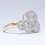 Load image into Gallery viewer, Cloud Diamond Ring, 14k Solid Gold, Cocktail Statement Ring, Illusion Cluster setting Ring, Natural Diamonds, Cocktail Ring, Gift for her
