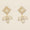 Load image into Gallery viewer, Geometric Leaf Halo Diamond Studs, 14k Solid Gold, Natural Diamonds, Princess Marquise Bridal Earrings, Statement Jewelry, Cocktail Studs
