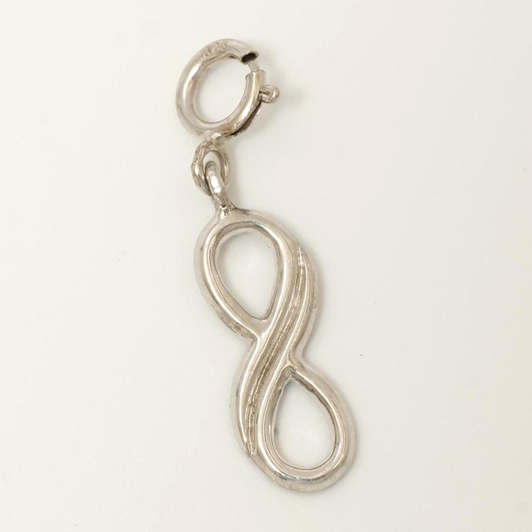 Infinity Diamond Charm, 14k Solid Gold, Natural Diamonds, Everyday Stacking Necklace, Geometric Minimal Loop Pendant, Ready To Ship