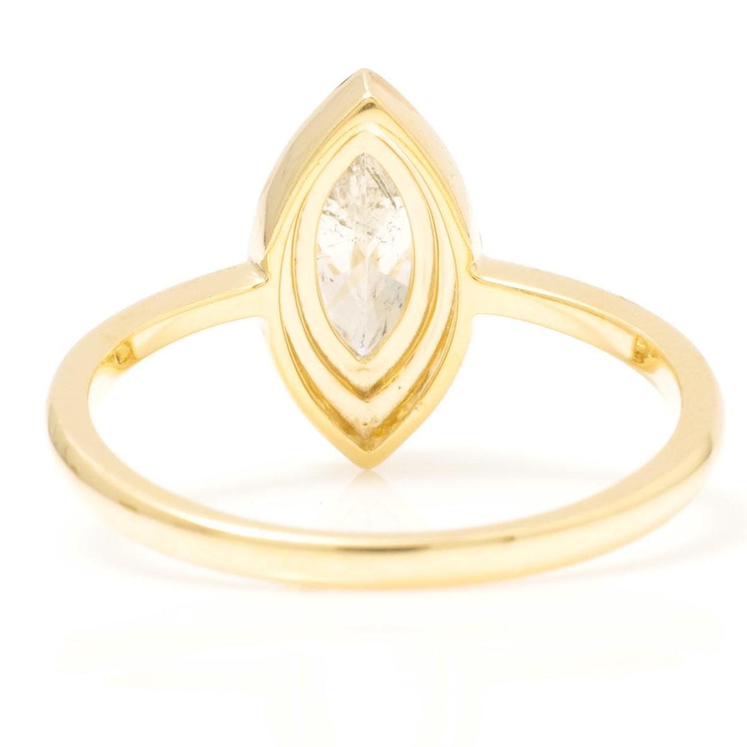 Marquise Diamond Enamel Halo Ring, 14k Solid Gold, Natural Diamonds, Minimalist  Stackable Rings, Everyday Statement Jewelry