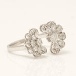 Load image into Gallery viewer, Floral Pear Diamond Ring, 14K Solid Gold, Natural Diamonds, Cluster Open Cuff Ring, Cocktail Ring, Bold Statement Ring, Wedding Ring
