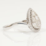 Load image into Gallery viewer, Pear Halo Diamond Ring, 14k Solid Gold, Natural Diamonds, Statement Ring, Everyday Cluster Wedding Jewelry, Illusion Statement Cocktail Ring
