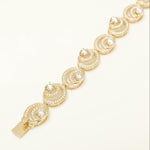 Load image into Gallery viewer, Spiral Diamond Tennis Bracelet, 14k Solid Gold, Natural Diamonds, Circle Link Statement Bracelet, Wedding Bridal Jewelry, Stacking Bracelet
