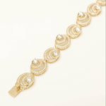 Load image into Gallery viewer, Spiral Natural Diamond Tennis Bracelet: 14k Solid Gold Circle Link Wedding Bridal Jewellery, Certified Jewelry
