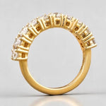 Load image into Gallery viewer, Eternity Wedding Band, 14k Solid Gold, Natural Diamonds, Engagement Stack, Bridal Stackable Ring, Statement Prong Ring, Gift For Her
